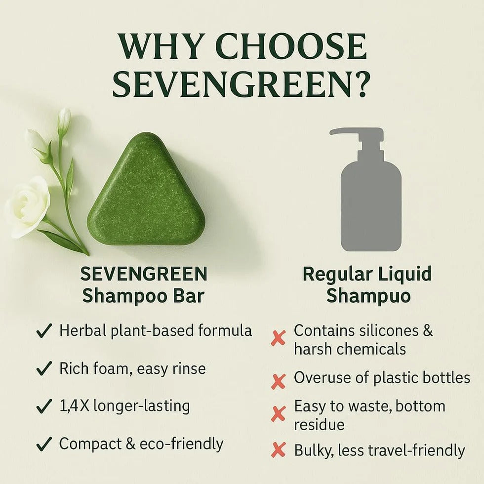Nature Seven Green Tea Cas Bar Featuring Platycladus Orientalis Leaf And Wusiman Grass Extract Hair Care Shampoo Soap ( 50gram ) nonosale in Pakistan
