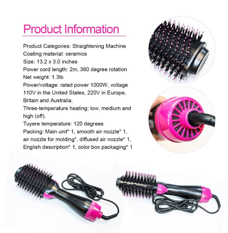 Remington Style 3-in-1 Hair Dryer Styler Brush — Hot Air Brush + Diffuser + Round Brush | 2200W Quick Dry | Best Hair Dryer for Girls & Men | Pakistan